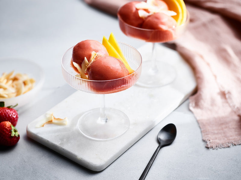 Strawberry Mango Coconut Sorbet