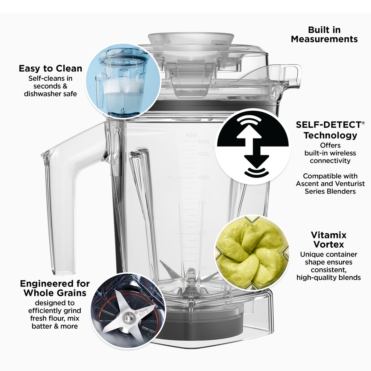1.4 Litre Dry Ascent Interlock Container with Self-Detect
