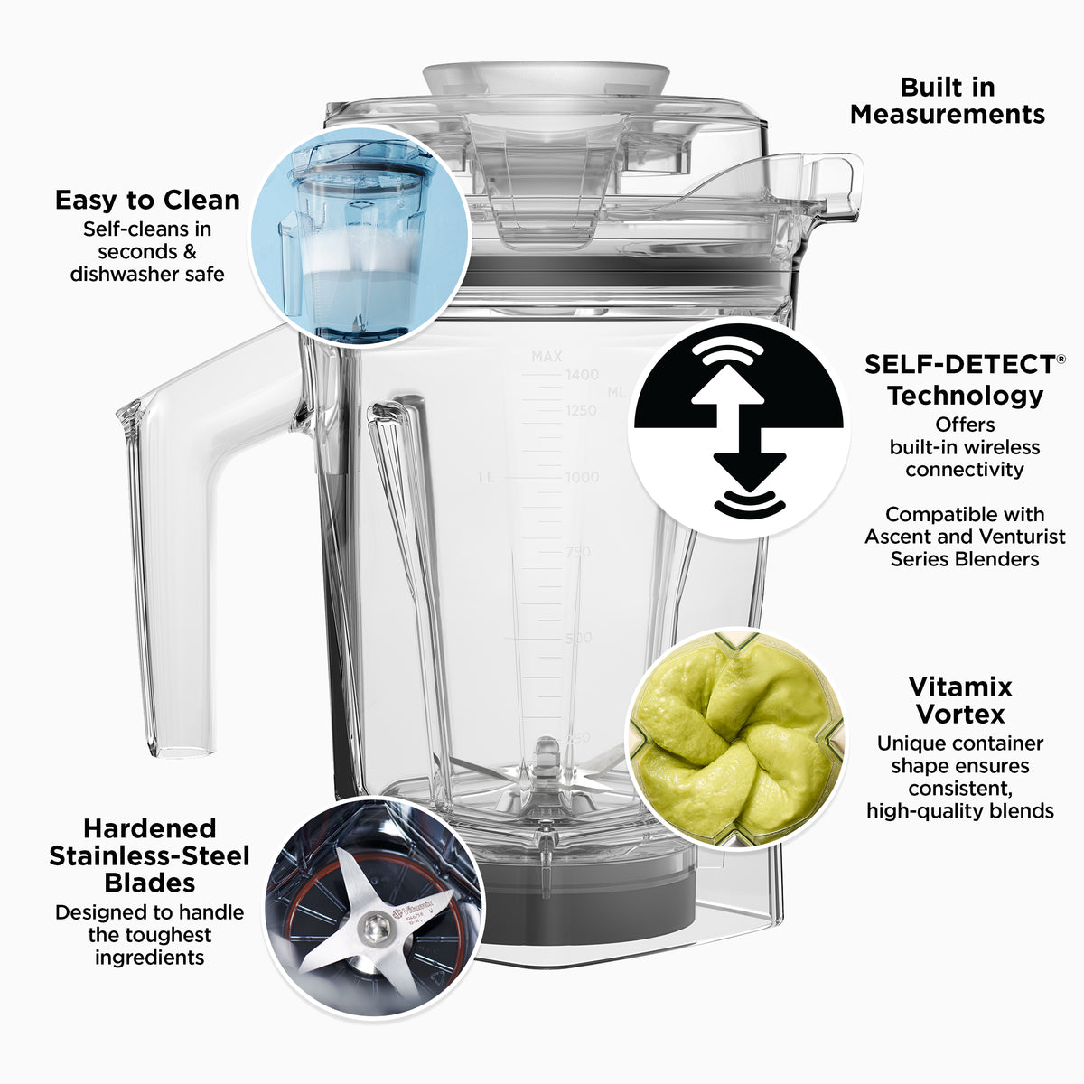 1.4 Litre Ascent Interlock Standard Container with Self-Detect