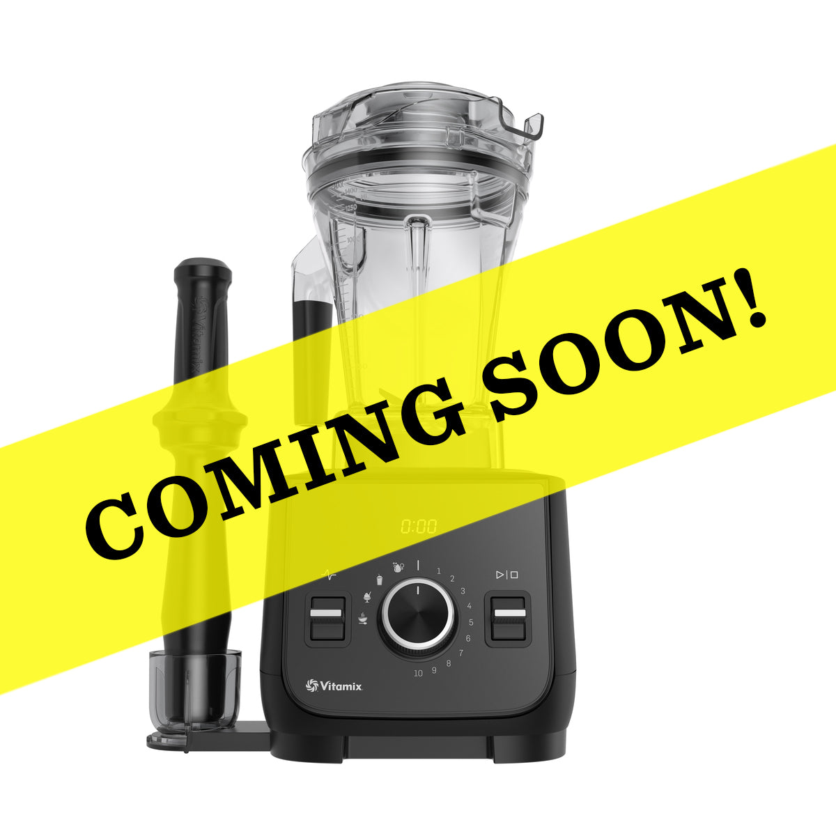 Black Vitamix Ascent X2 blender with clear container on a white background