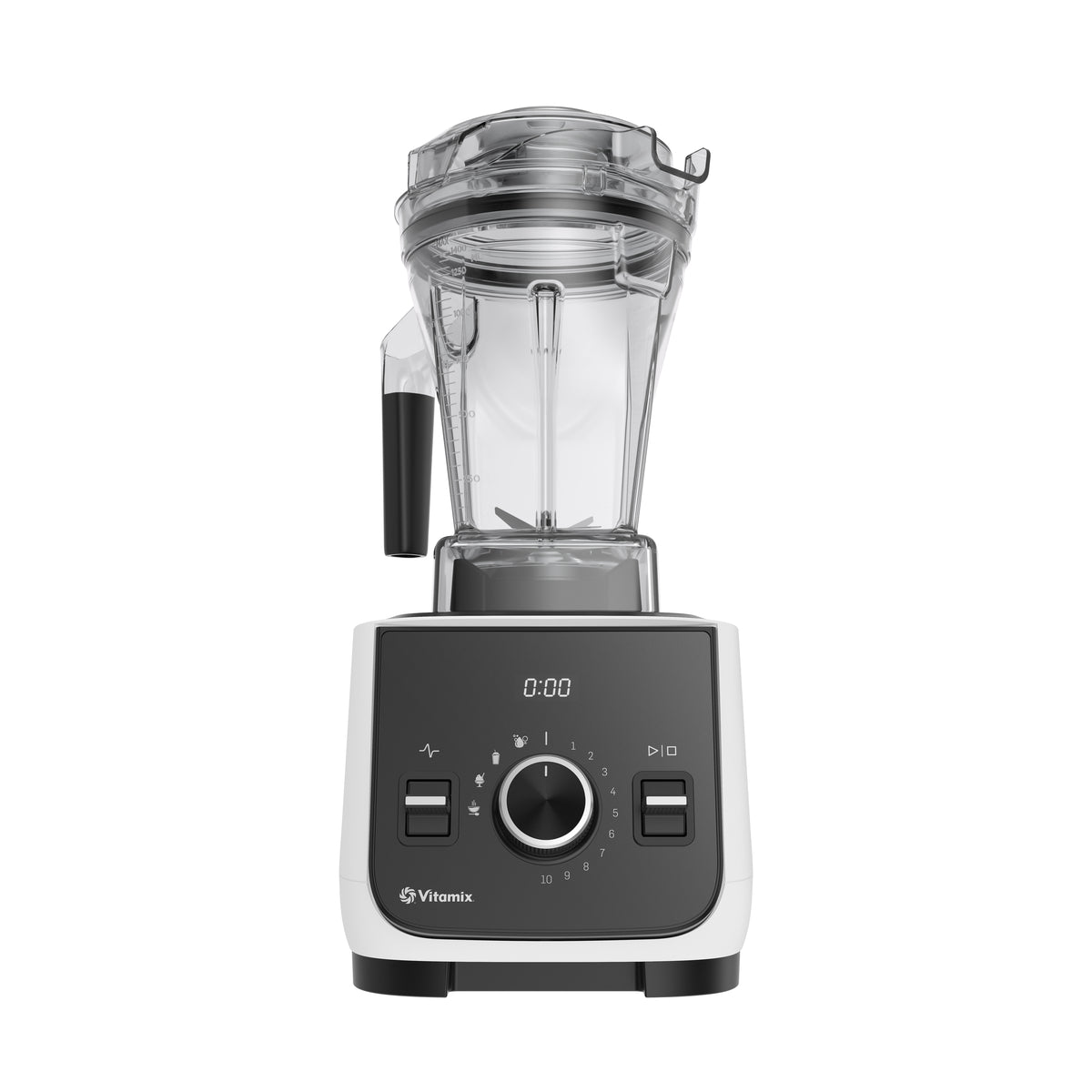 Vitamix Ascent X2 blender with a clear container, black and white base, and digital display on a white background.