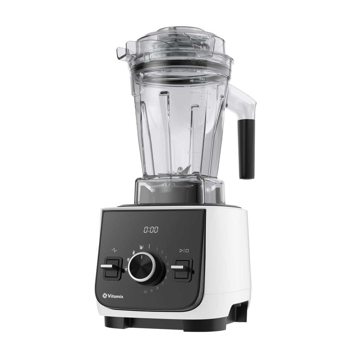 White Ascent X2 blender with clear container on a white background