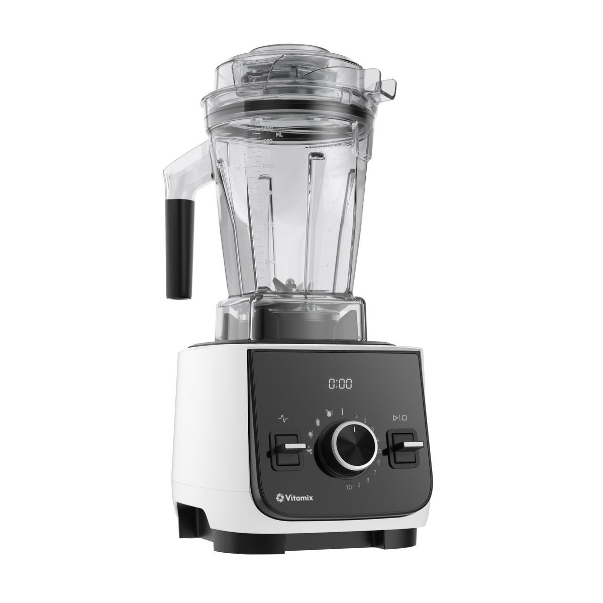 White Ascent X2 blender with clear container on a white background